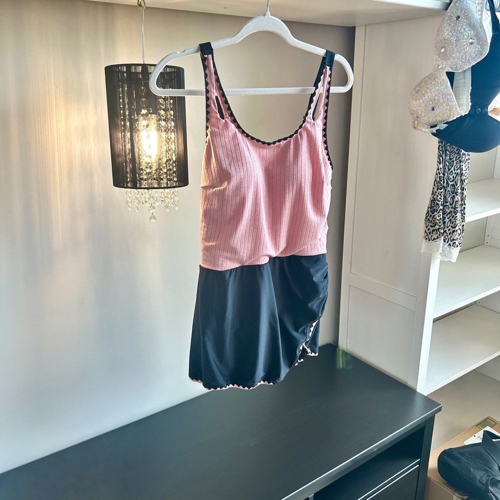 Pink and Black Tank Dress